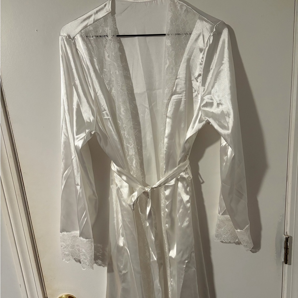 White satin robe